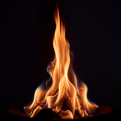Vibrant flames in fire pit