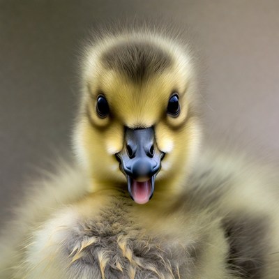 Cute duckling sticking out tongue