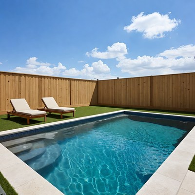 Small Backyard Pool with Lounge Chairs
