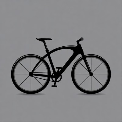 Black silhouette bicycle illustration