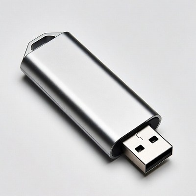Silver USB flash drive