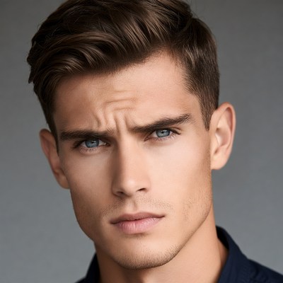 Handsome man with blue eyes