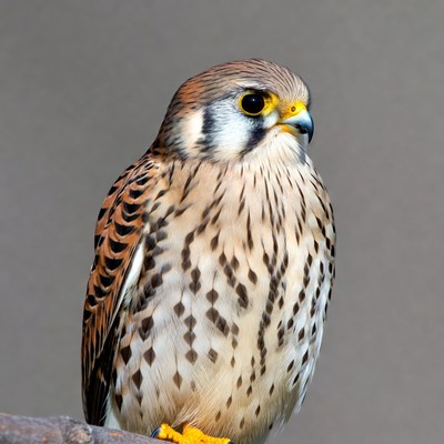 American Kestrel Perched on Branch