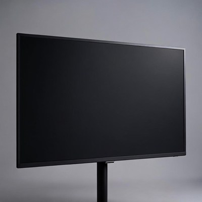 Black monitor on stand