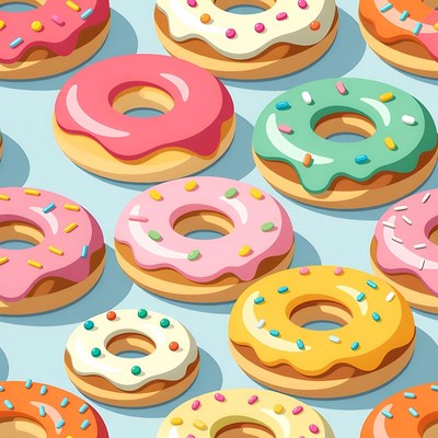 Colorful Sprinkled Donuts Pattern