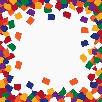 Colorful confetti border isolated background