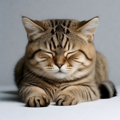 British Shorthair cat sleeping peacefully