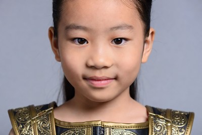 Asian girl in gold armor