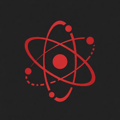 Red Atom Symbol Icon