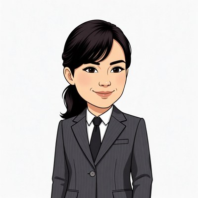 Asian woman in business suit illustration