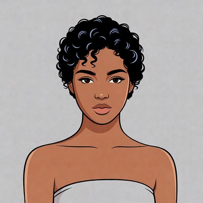 African-American woman with curly hair