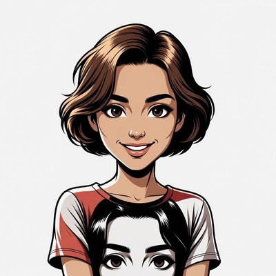 Smiling woman with brown bob haircut