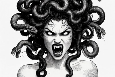 Medusa with Snakes in Hair