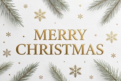 Merry Christmas Gold Text