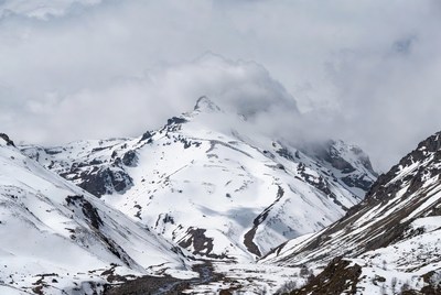 Snowy Mountains with Clouds
