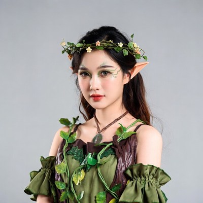Asian woman in elf costume