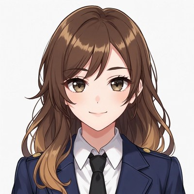 Anime girl in navy uniform