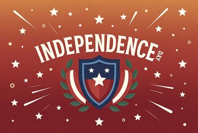Independence Day Shield with Stars