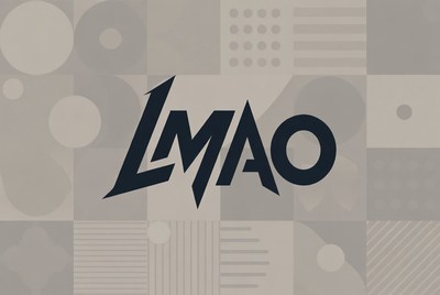 LMAO Text on Geometric Background