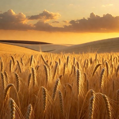 Golden Wheat Field at Sunset