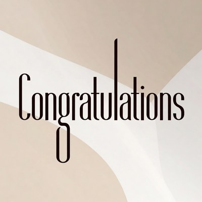 Congratulations Text on Beige Background