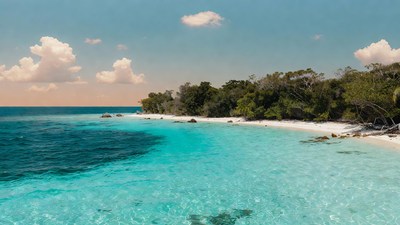 Tropical beach with turquoise water