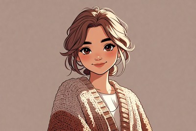 Anime girl with loose wavy hair