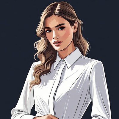 Beautiful woman in white shirt