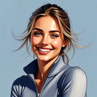 Smiling woman with ponytail