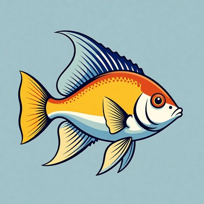 Colorful Angelfish Illustration