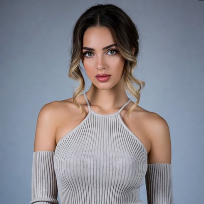Beautiful woman in off-shoulder sweater