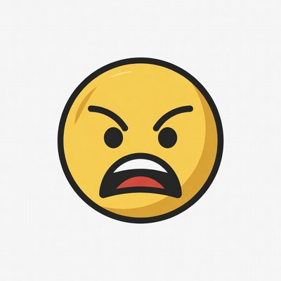 Angry Yellow Emoji Face