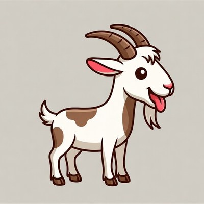 Cartoon Goat Sticking Out Tongue