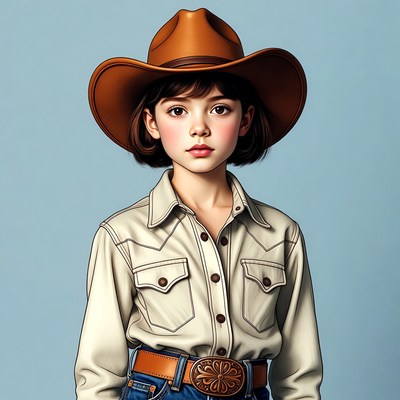 Girl wearing cowboy hat