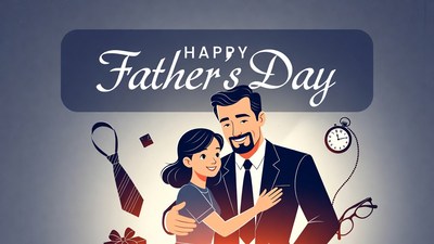 Happy Father's Day Couple Illustration
