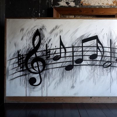 Abstract Music Notes Painting