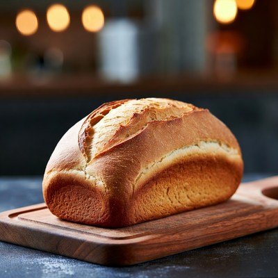 Fresh Artisan Bread Loaf on Cutting Board