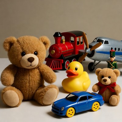 Assortment of colorful children's toys