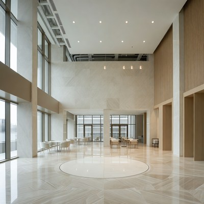 Modern empty hotel lobby interior