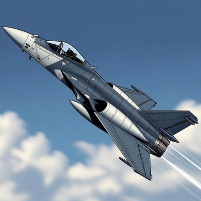 Eurofighter Typhoon jet flying