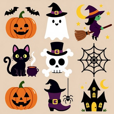 Halloween Clipart Icons Set