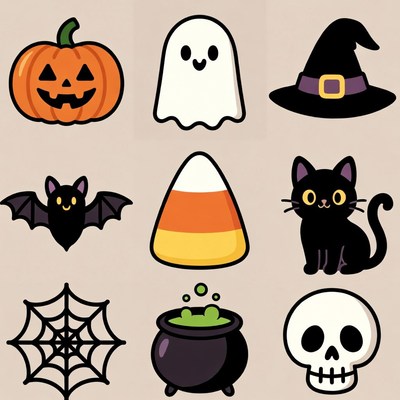 Cute Halloween Icons Collection