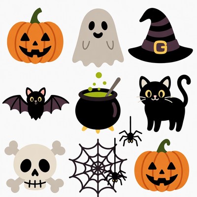 Halloween Clipart Icons Set