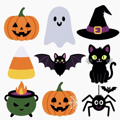 Halloween Clipart Icons Set