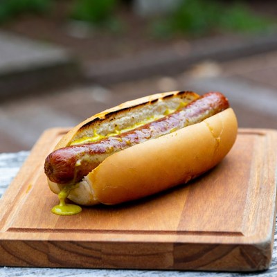 Grilled Hot Dog with Mustard