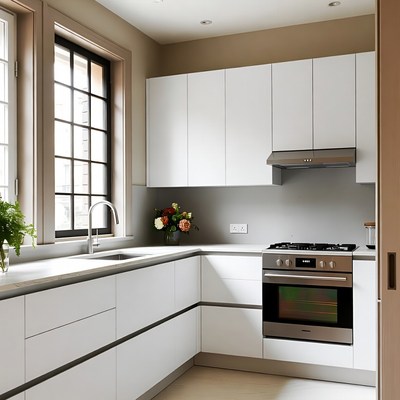 Modern White Corner Kitchen