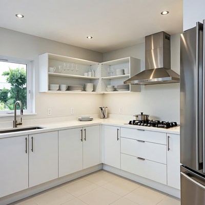 Modern White Kitchen Corner