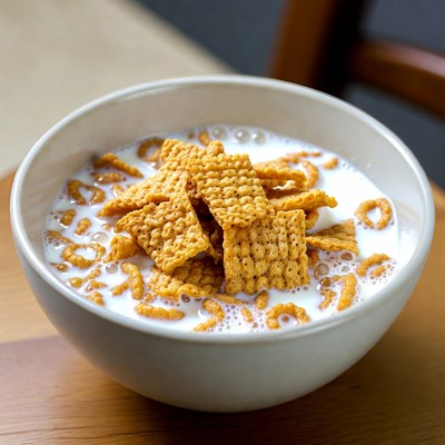 Bowl of cereal with milk