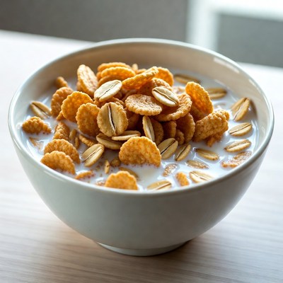 Bowl of cereal with milk