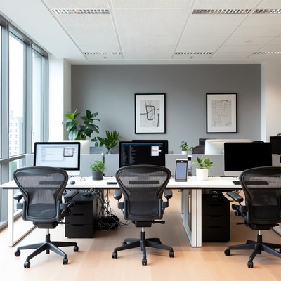 Modern empty office with desks